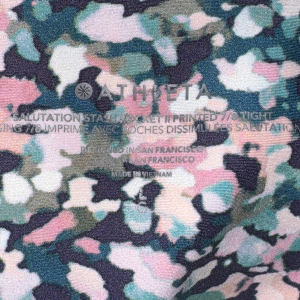 Athleta Salutation Stash Pocket II Printed 7/8 Tight Womens Size L Sequoia Multi - Picture 5 of 6